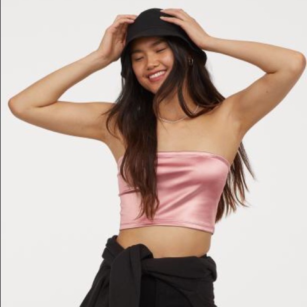 NWT H&M Shimmering Tube Top (pink)